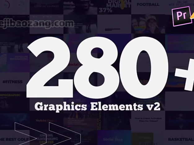 AE/PR模板-280组高级现代文字标题片头排版设计动画 Titles Graphics Pack – 百度云下载