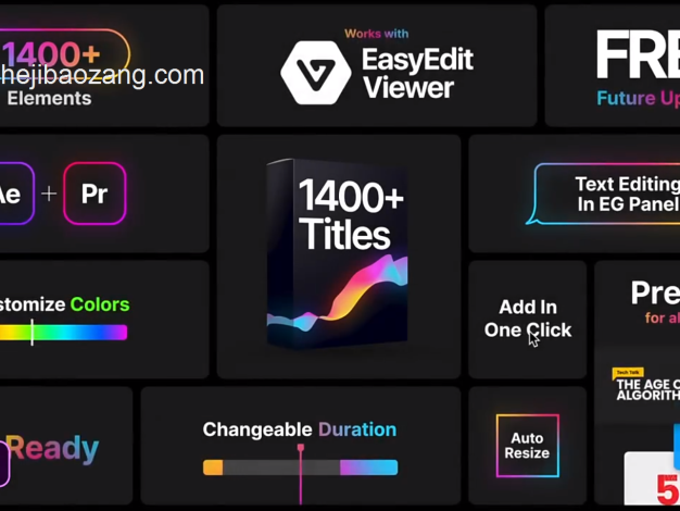 AE/PR脚本-1400个现代字幕条标题呼出指示线文字排版动画Titles Pro V2+AI源文件 – 百度云下载