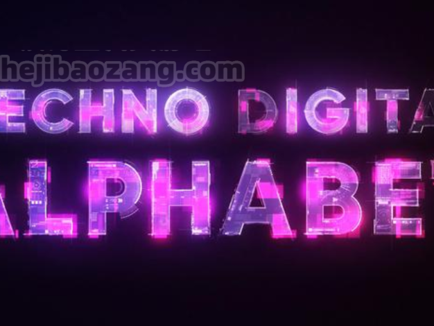 AE模板-赛博朋克风格科技全息现代字母数字动画工具包 Techno Digital Animated Alphabet – 百度云下载