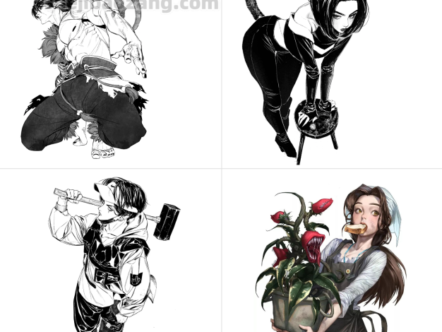 插画教程-韩国顶级插画家Seongmu Heo人体角色姿势结构教程 – 百度云下载