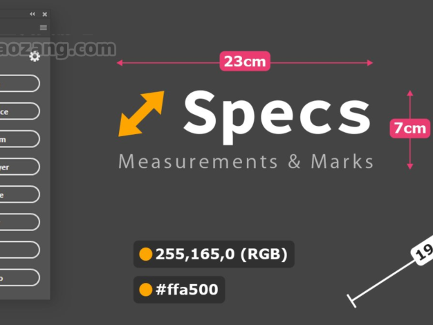 PS插件-Specs 1.1一键自动颜色大小尺寸距离测量线条标注！ – 百度云下载