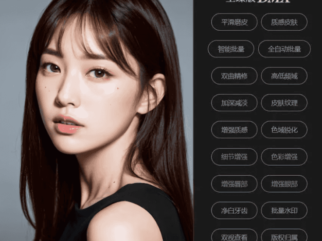 至臻版DMX一键自动人像精修磨皮美妆 2024PS汉化插件 支持Win/Mac – 百度云下载