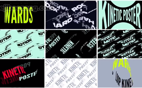 AE脚本-410种3D创意文字环绕时尚海报封面排版设计循环动画Seamless Loop Kinetic Posters v15.4 – 百度云下载