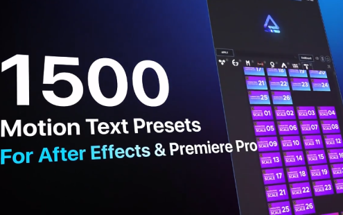 AE脚本-1500种文字标题缓入缓出弹跳动作预设 Text Library Pro – 百度云下载