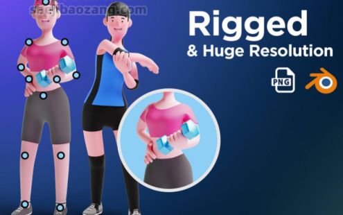 Blender三维模型-252款高质量体育运动类3D角色+器材模型合集 – 百度云下载