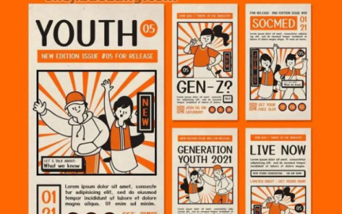 复古插画和黑白艺术海报psd设计素材 – 百度云下载