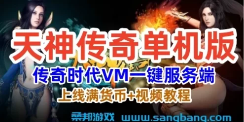 天神传奇网页单机一键端，传奇时代VM一键服务端+上线满货币