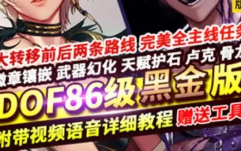 DOF86黑金单机版 11版 女鬼剑5职业魔枪士3职业徽章镶嵌幻化 网游单机